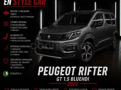 Usado Peugeot Rifter GT 130 CV (95 kW) 2022 Gris / plata Monovolumen