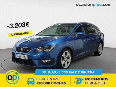 Azul Usado 2016 Seat Leon FR Familiar | 14.900 € (Precio justo)