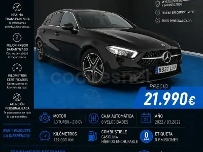 Usado Mercedes A250 218 CV (160 kW) 2022 Negro Berlina
