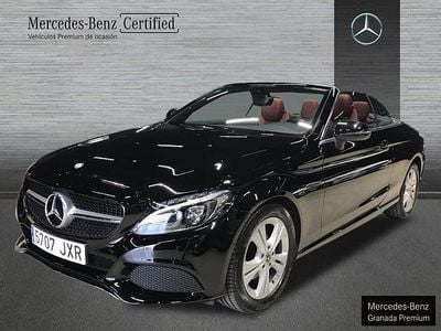 Negro Usado 2017 Mercedes C200 AMG line Descapotable | 28.900 € (Precio justo)