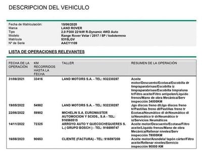 Usado Land Rover Range Rover Velar R-Dynamic 300 CV (220 kW) 2020 Negro SUV