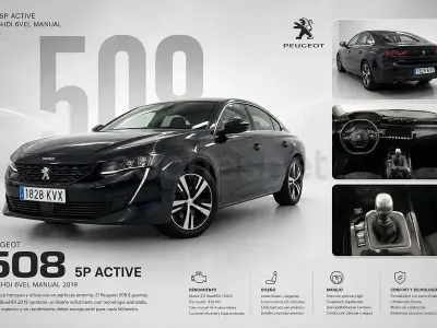 Usado Peugeot 508 Allure 130 CV (95 kW) 2019 Negro Berlina