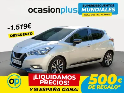Usado Nissan Micra N-Connecta 90 CV (66 kW) 2018 Gris Utilitario