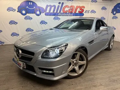 Usado Mercedes SLK200 184 CV (135 kW) 2016 Azul Descapotable