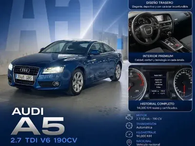Käytetty Audi A5 190 HP (139 kW) 2008 Sininen Coupe - kaksiovinen