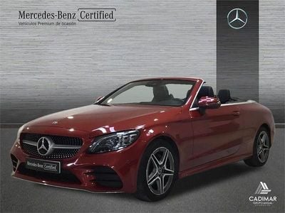 Rojo jacinto Usado 2021 Mercedes C220 AMG line Descapotable | 39.900 € (Precio justo)