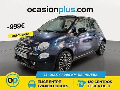 Azul Usado 2018 Fiat 500 Lounge Descapotable | 10.990 € (Precio justo)