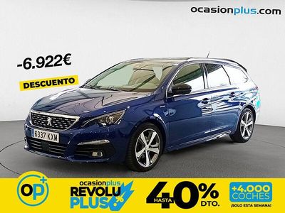 Usado Peugeot 308 GT-line 130 CV (95 kW) 2019 Azul Familiar
