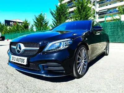 Usado Mercedes C180 AMG line 156 CV (114 kW) 2020 Negro Familiar