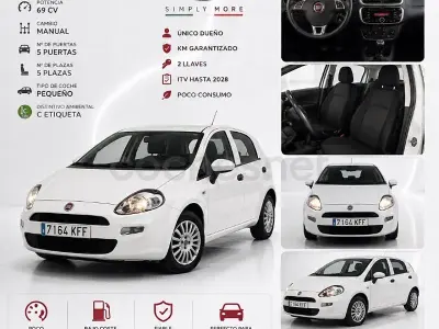 Usado Fiat Punto Pop 69 CV (50 kW) 2017 Blanco Utilitario