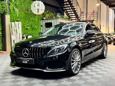 Usado Mercedes C220 AMG line 170 CV (125 kW) 2016 Negro Berlina