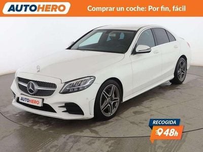 Usado Mercedes C200 AMG line 184 CV (135 kW) 2019 Blanco Berlina