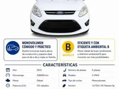 Usado Ford C-MAX 110 CV (80 kW) 2010 Blanco Monovolumen