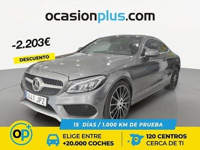 Usado Mercedes C300 AMG line 245 CV (180 kW) 2016 Gris Coupe