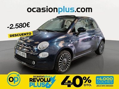 Usado Fiat 500 Lounge 69 CV (50 kW) 2018 Azul Descapotable