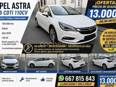 Usado Opel Astra Business 110 CV (80 kW) 2018 Blanco Berlina