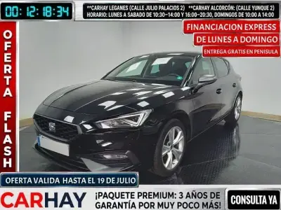 Usado Seat Leon FR 110 CV (80 kW) 2021 Negro Berlina