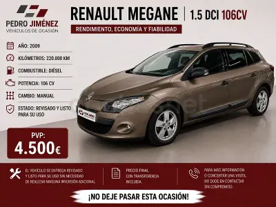 Usado Renault Mégane GrandTour Expression 105 CV (77 kW) 2009 Marrón Familiar
