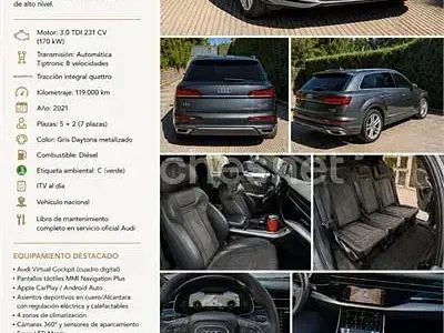 Usado Audi Q7 S-Line 231 CV (169 kW) 2021 Gris / plata SUV