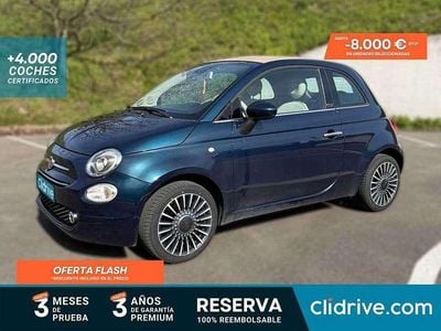 Usado Fiat 500C Lounge 69 CV (50 kW) 2018 Azul Descapotable