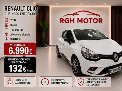 Usado Renault Clio IV Business 75 CV (55 kW) 2018 Blanco Berlina