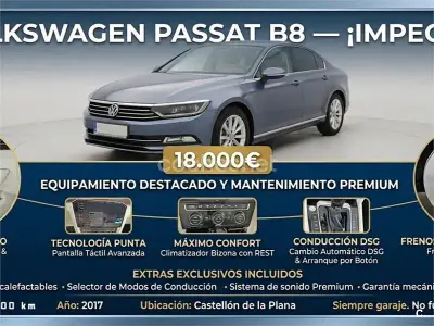 Usado VW Passat Sportline 150 CV (110 kW) 2017 Azul Berlina