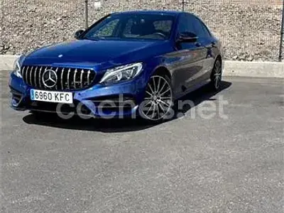 Usado Mercedes C220 AMG line 170 CV (125 kW) 2017 Azul Berlina