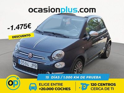 Azul Usado 2016 Fiat 500 Lounge Descapotable | 8990 € (Precio justo)