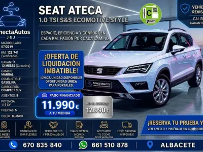 Usado Seat Ateca Ecomotive 116 CV (85 kW) 2019 Blanco SUV