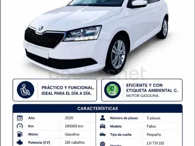 Usado Skoda Fabia Ambition 110 CV (80 kW) 2020 Blanco Utilitario