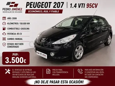 Usado Peugeot 207 95 CV (69 kW) 2008 Negro Berlina