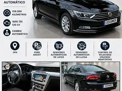 Usado VW Passat Advance 120 CV (88 kW) 2017 Negro Berlina