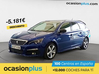 Usado Peugeot 308 GT-line 130 CV (95 kW) 2019 Azul Familiar
