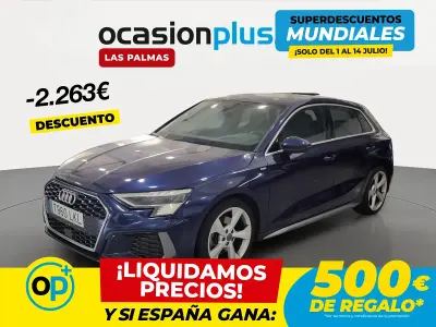 Usado Audi A3 S-Line 150 CV (110 kW) 2020 Azul Berlina