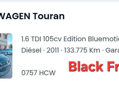 Negro Usado 2011 VW Touran Edition Monovolumen | 10.589 € (Precio justo)