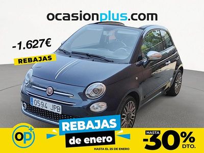 Azul Usado 2016 Fiat 500 Lounge Descapotable | 8990 € (Precio justo)