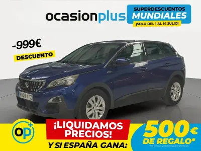 Usado Peugeot 3008 Active 130 CV (95 kW) 2019 Azul SUV