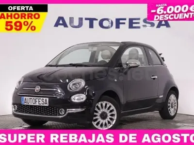 Usado Fiat 500C Lounge 69 CV (50 kW) 2018 Negro Descapotable