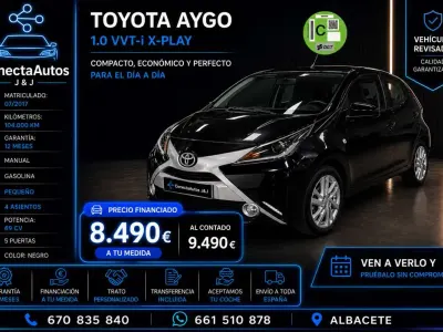 Usado Toyota Aygo X-clusiv 69 CV (50 kW) 2017 Negro Utilitario