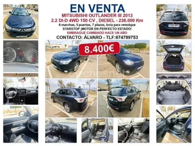 Usado Mitsubishi Outlander Motion 150 CV (110 kW) 2013 Azul SUV