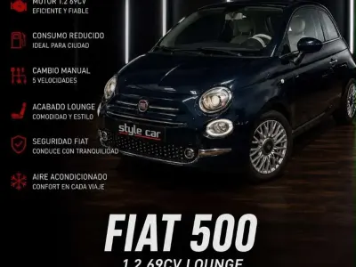 Usado Fiat 500 Lounge 69 CV (50 kW) 2019 Azul Utilitario