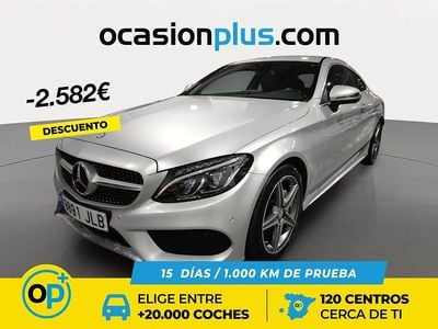 Usado Mercedes C220 AMG line 170 CV (125 kW) 2016 Gris plata Coupe