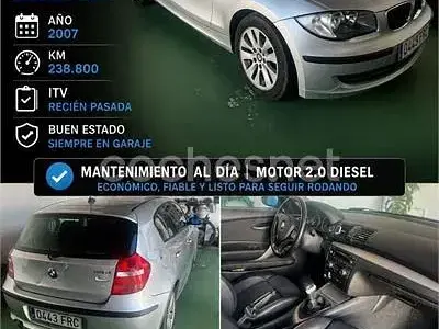 Usado BMW 118 122 CV (89 kW) 2007 Gris / plata Utilitario