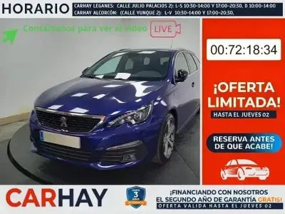 Usado Peugeot 308 SW GT-line 131 CV (96 kW) 2019 Azul Familiar