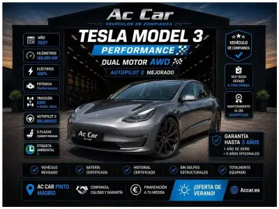 Usado Tesla Model 3 Performance 359 kW (489 CV) 2021 Gris Berlina