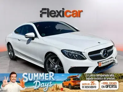 Usado Mercedes C220 AMG line 170 CV (125 kW) 2015 Blanco Coupe