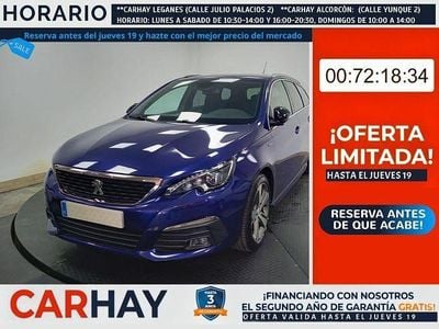 Usado Peugeot 308 SW GT-line 131 CV (96 kW) 2019 Azul Familiar