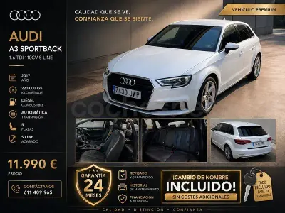 Używany Audi A3 Sport 110 KM (80 kW) 2017 Biały Sedan/Limuzyna