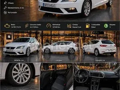 Usado Seat Leon Style 115 CV (84 kW) 2018 Blanco Berlina