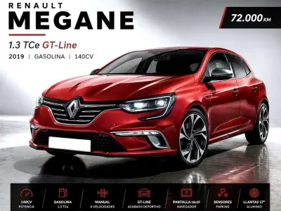 Begagnad Renault Mégane GT Line GT-Line 140 HK (102 kW) 2019 Röd Halvkombi